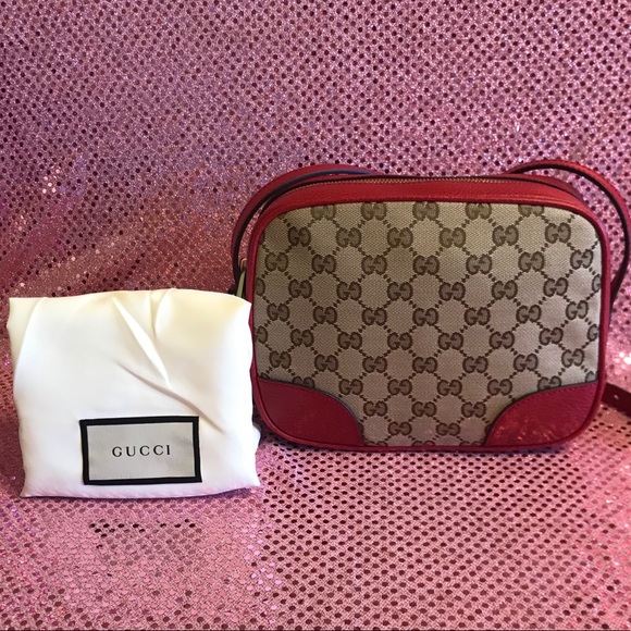 Authentic Gucci GG Crossbody Bag Brown Red - Picture 2 of 9